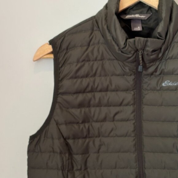 Eddie Bauer EB650 Down Puffer Full Zip Vest Green Size Small Classic L39 - Picture 4 of 13